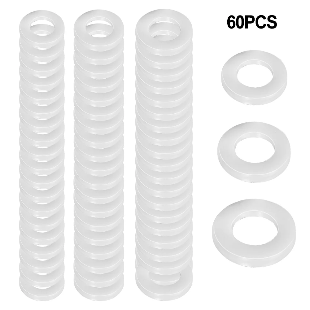 60pc Hinge Rings Fitting Rings Wear Resistance 1-1.2mm For Door Hinge For Interior Doors High Hardness Plastic