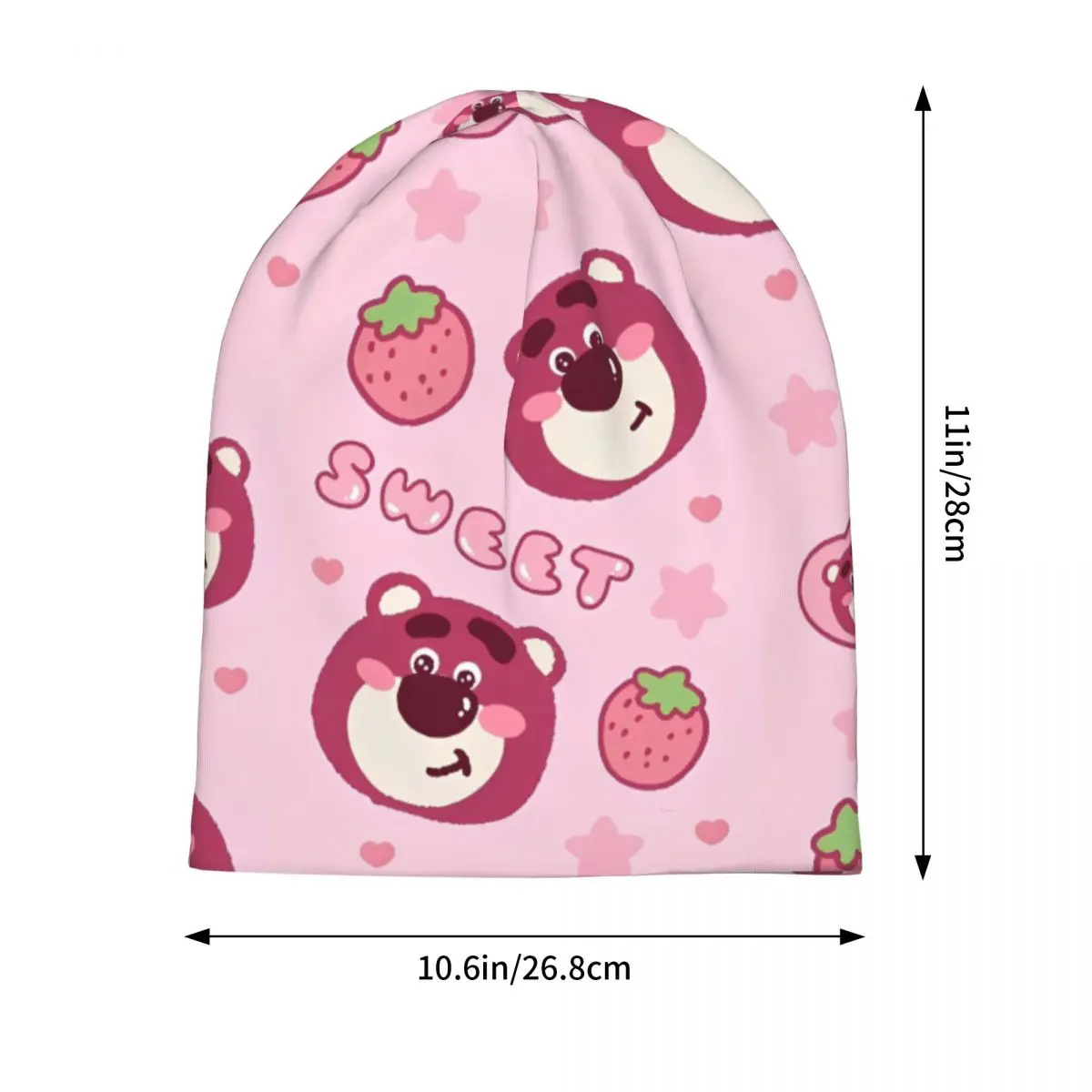 لطيف الفراولة الدب Skullies قبعة صغيرة ألعاب كرتونية Lotso القوطي الرجال النساء في الهواء الطلق قبعات دافئة ذات الاستخدام المزدوج بونيه قبعة