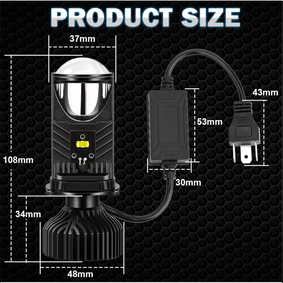 H4 LED Projector 30000LM 180W Car Headlight Bulbs Bi LED Lens Projector H4 Mini Projector Lens Headlight Projector LHD 12V 24V