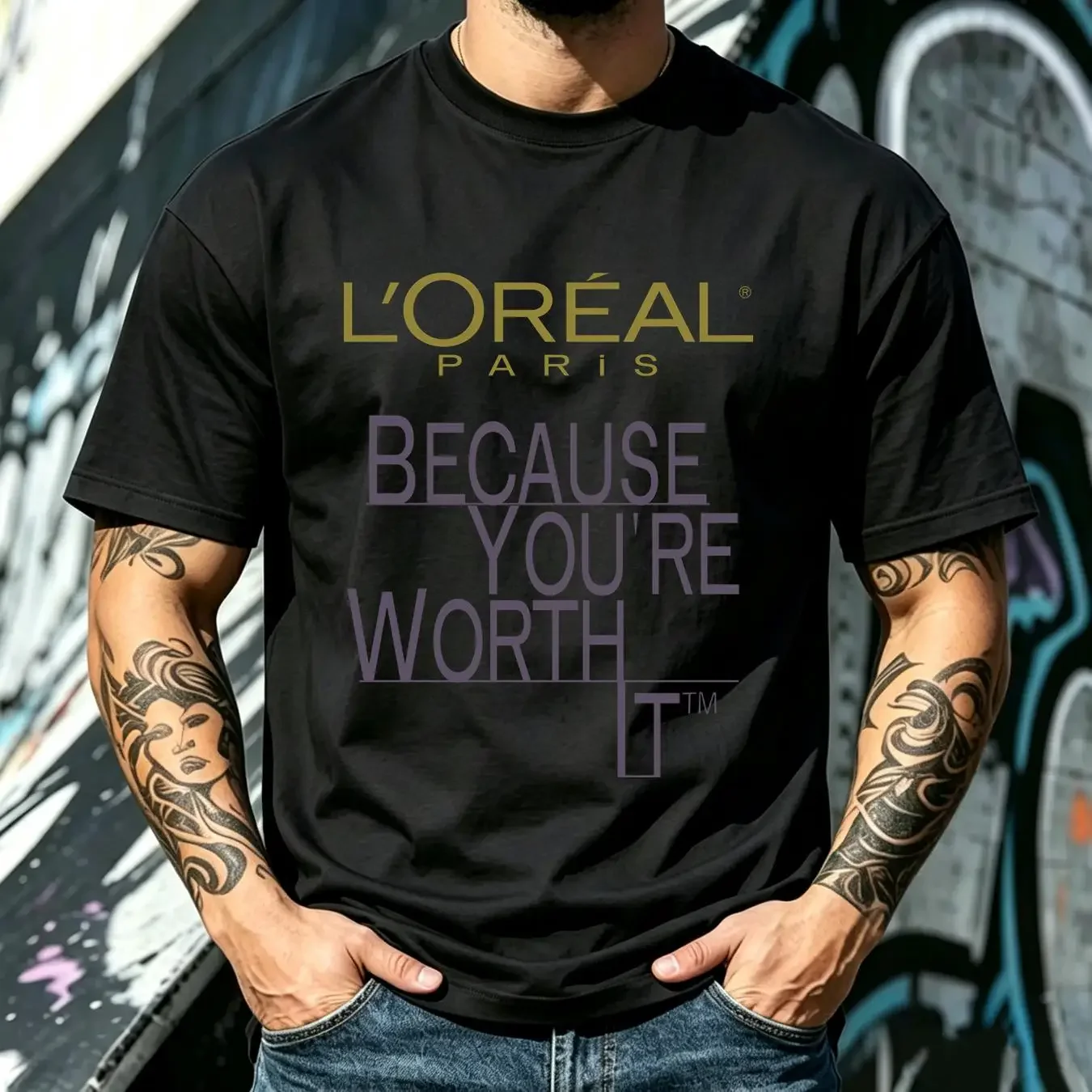 washed T Shirt Rare Vintage L Oreal Paris Because You re Worth It 90s Skincare White XL vintage Washed Slightly Stretched