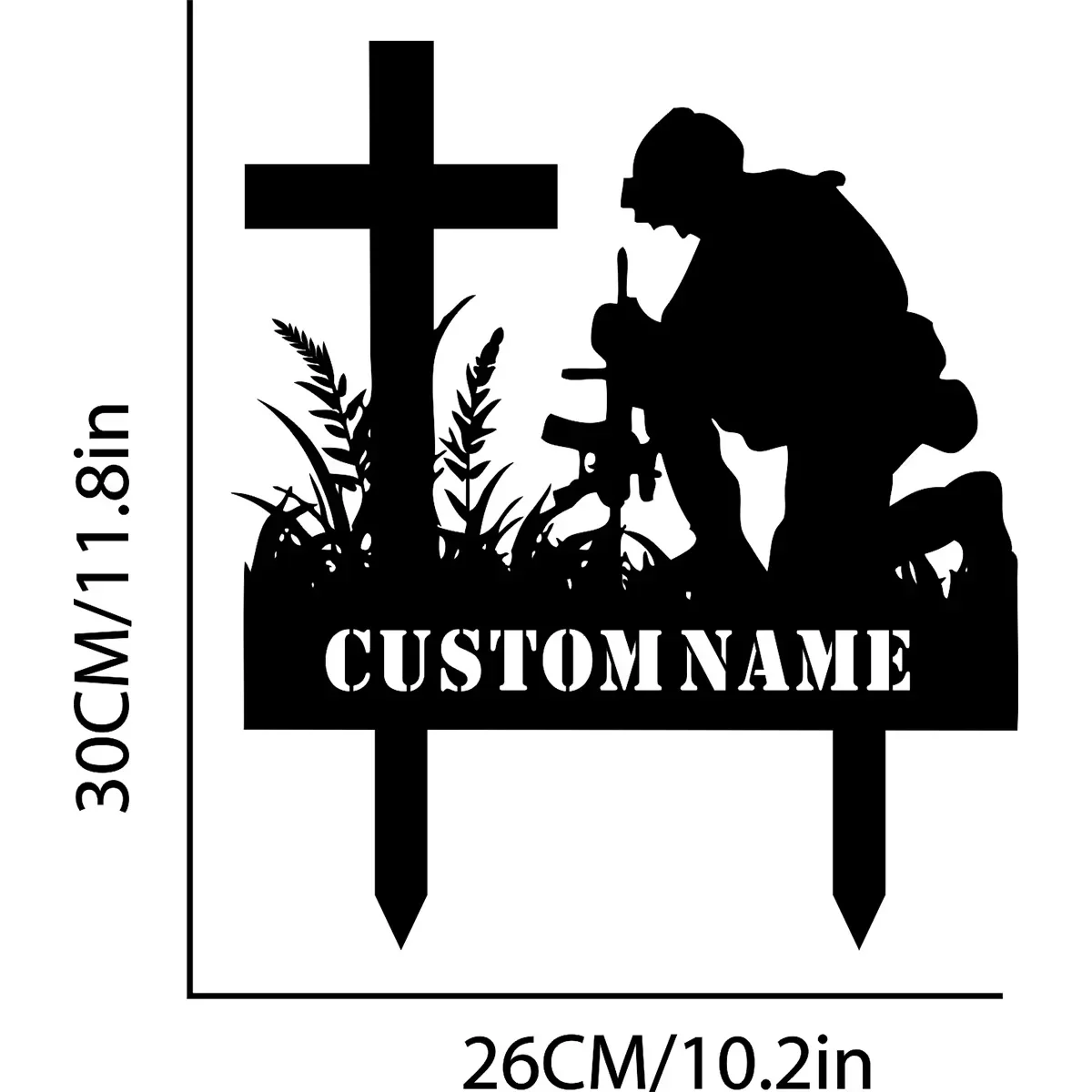 Personalized Outdoor Memorial Soldier Name Metal Sign: A Dignified Memorial, Perfect for Honoring Soldiers Outdoors.