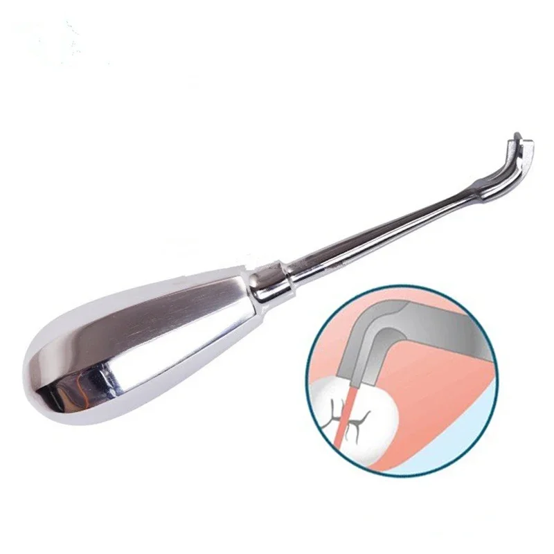 Stainless Steel Dental Crown Spreader Drill Restoration Forcep Metal Handle Non-Slip Root Elevator Cross Broken