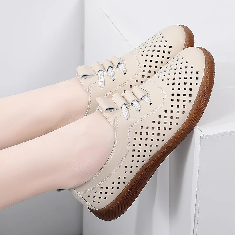 2025 الأبيض أحذية مفلكنة النساء أحذية حذاء كاجوال وتر وحيد للنساء أمي الشقق zapatos de mujer #6