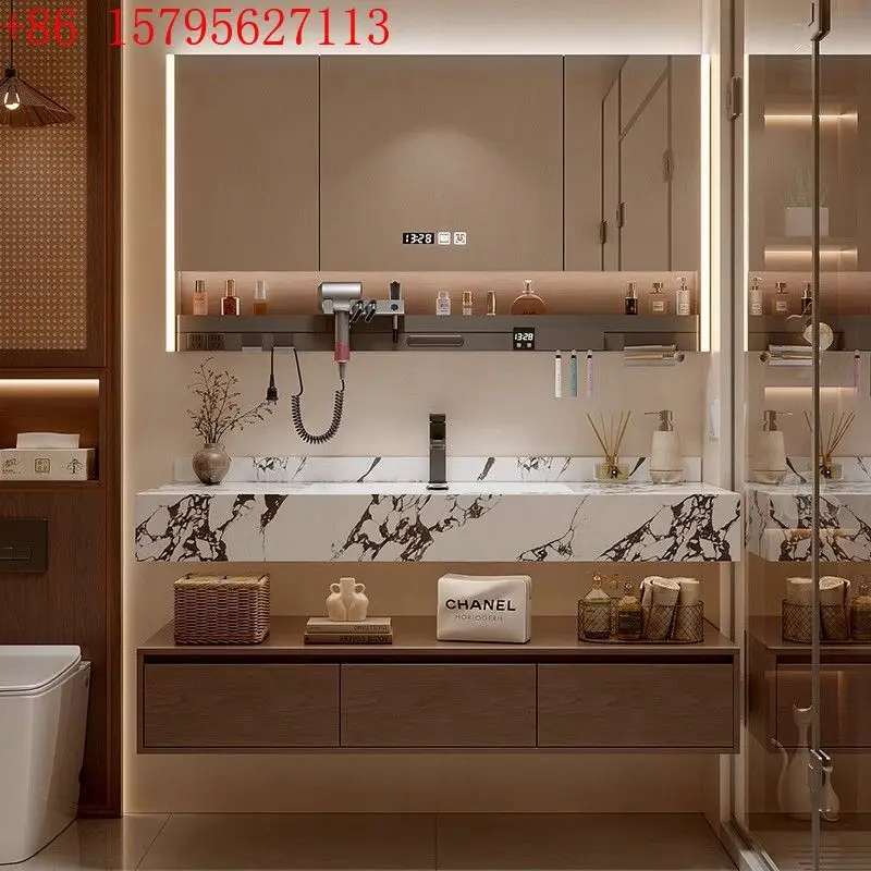 

Slate seamless ceramic integrated basin bathroom cabinet combined toilet washbasin