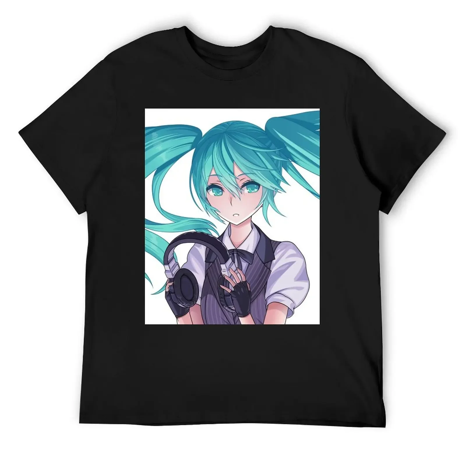 Miku T-Shirt street wear baggy shirts boys animal print black t-shirts for men