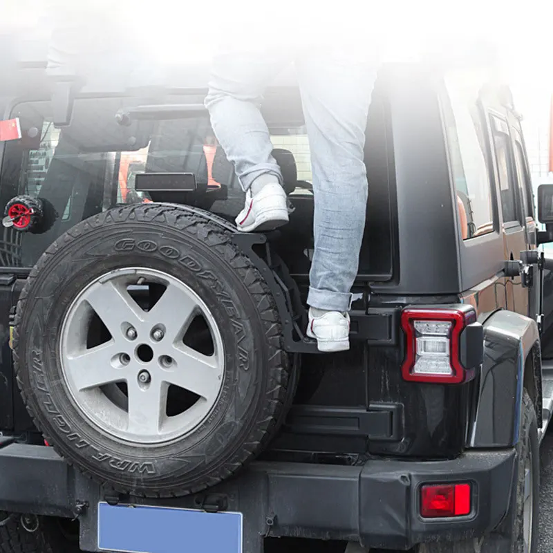 Spare Wheel Step Portable Universal Wheel Ladder Non-Slip Fit for Truck, SUV, Pickup with Rope Tightener Fit 24' - 35' Wheel