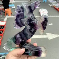 15-20MM Natural Rainbow Fluorite Horse Carving Animal Reiki Healing Fengshui Stone Holiday Crafts Gifts 1pcs 4