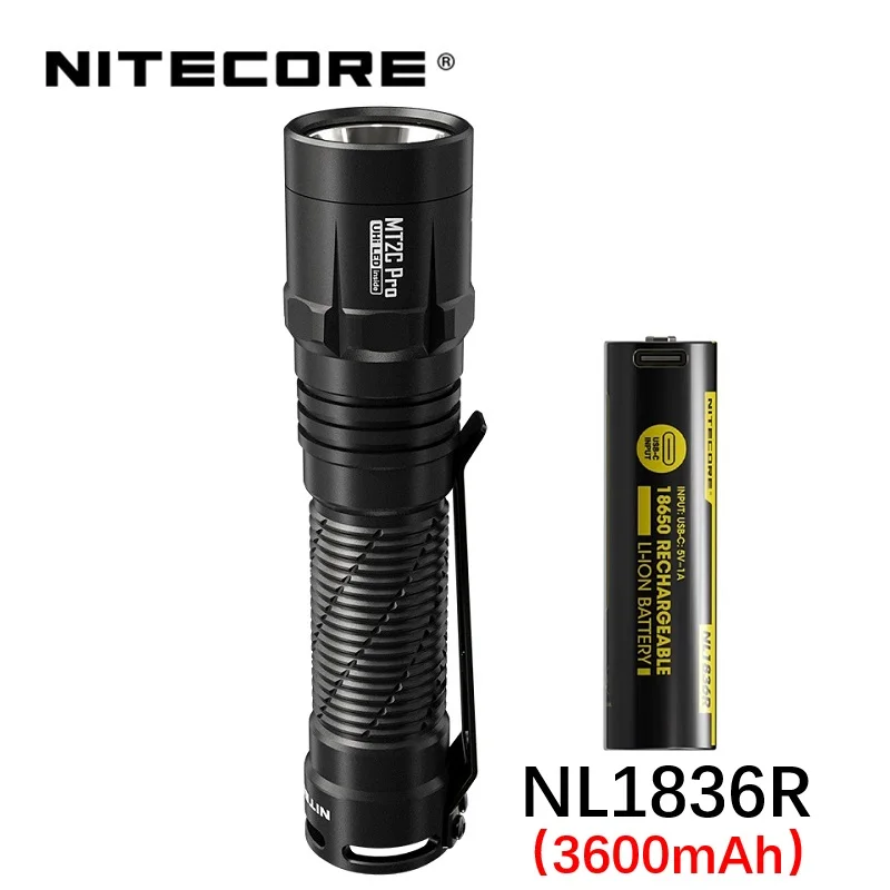 

NITECORE MT2C PRO 1800 Lumens High Output Compact Tactical Flashlight includes a 3600mAh 18650 Rechargeable Battery