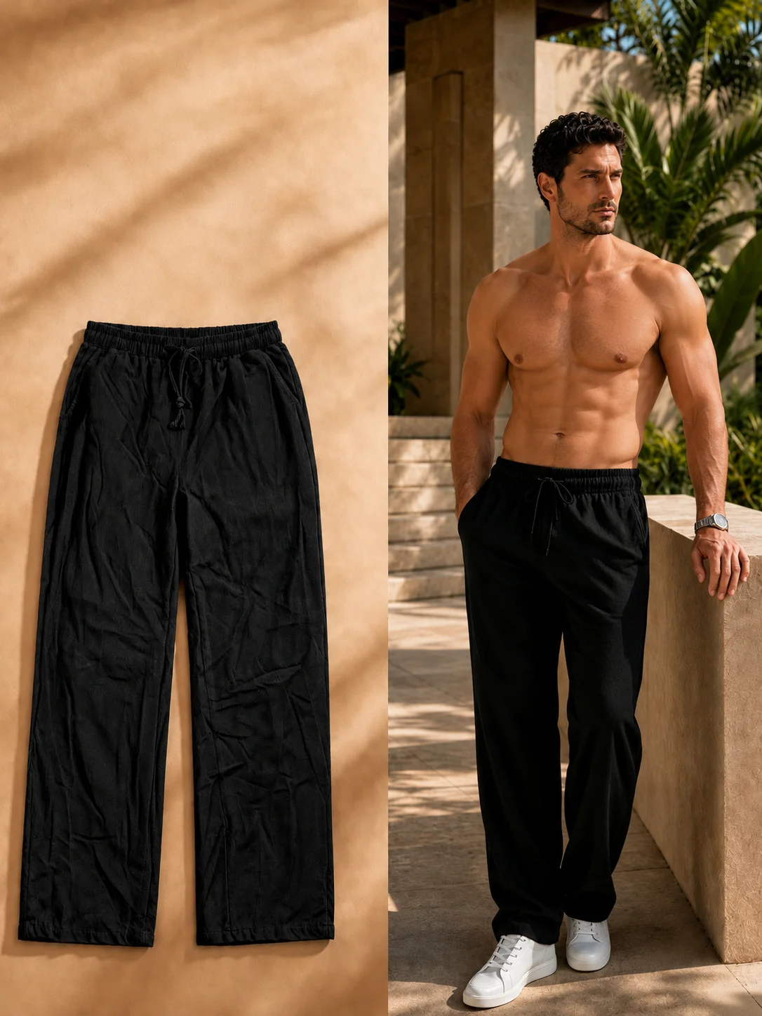 Новые мужские однотонные брюки – обзор и цена Men'S Fashion Linen Pants