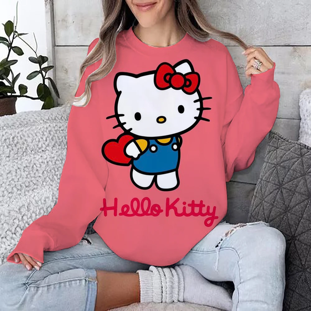 

HELLO KITTY Kurumi уличная толстовка с капюшоном модная женская спортивная одежда осень/зима с длинным рукавом Harajuku толстовка с героями мультфильмов