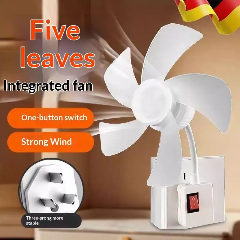 5 Leaves Small Cooling Fan Home Socket Fan Desktop Electric Fan For Kitchen Bedroom Dormitory Living Room Study Table Fans