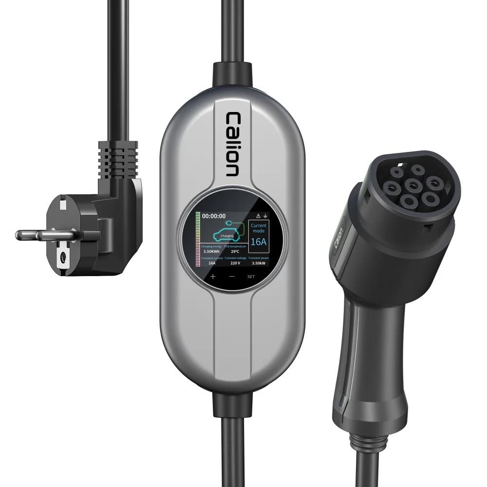 

EU 16A /32A 3.5KW 7Kw CE Adjustable Portable EV Charger Type 2 Portable EV Charger Station Home EV Charging Station