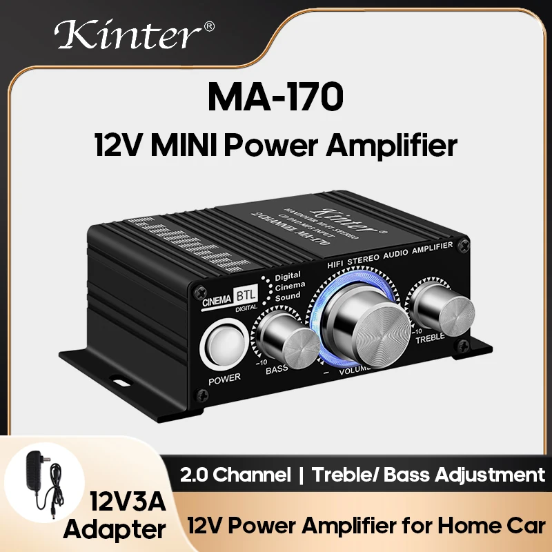 

KINTER MA-170 Home Power Amplifiers 2 Channel RCA Surround Sound Mini HIFI Digital Audio Amplifier Stereo