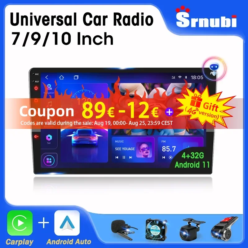 

Android 11 2 Din QLED IPS Car Radio Autoradio 7"/9"/10" Universal Stereo WIFI GPS Multimedia Player For Nissan Toyota Kia VW