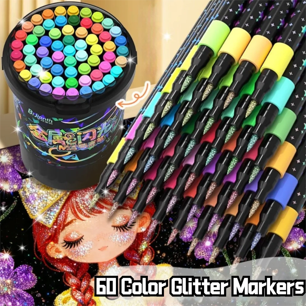 

Soft Head Design Acrylic Marker High Coverage Washable Ink Painting Pen Barrel Pack Quick-Drying Soft Head Marker