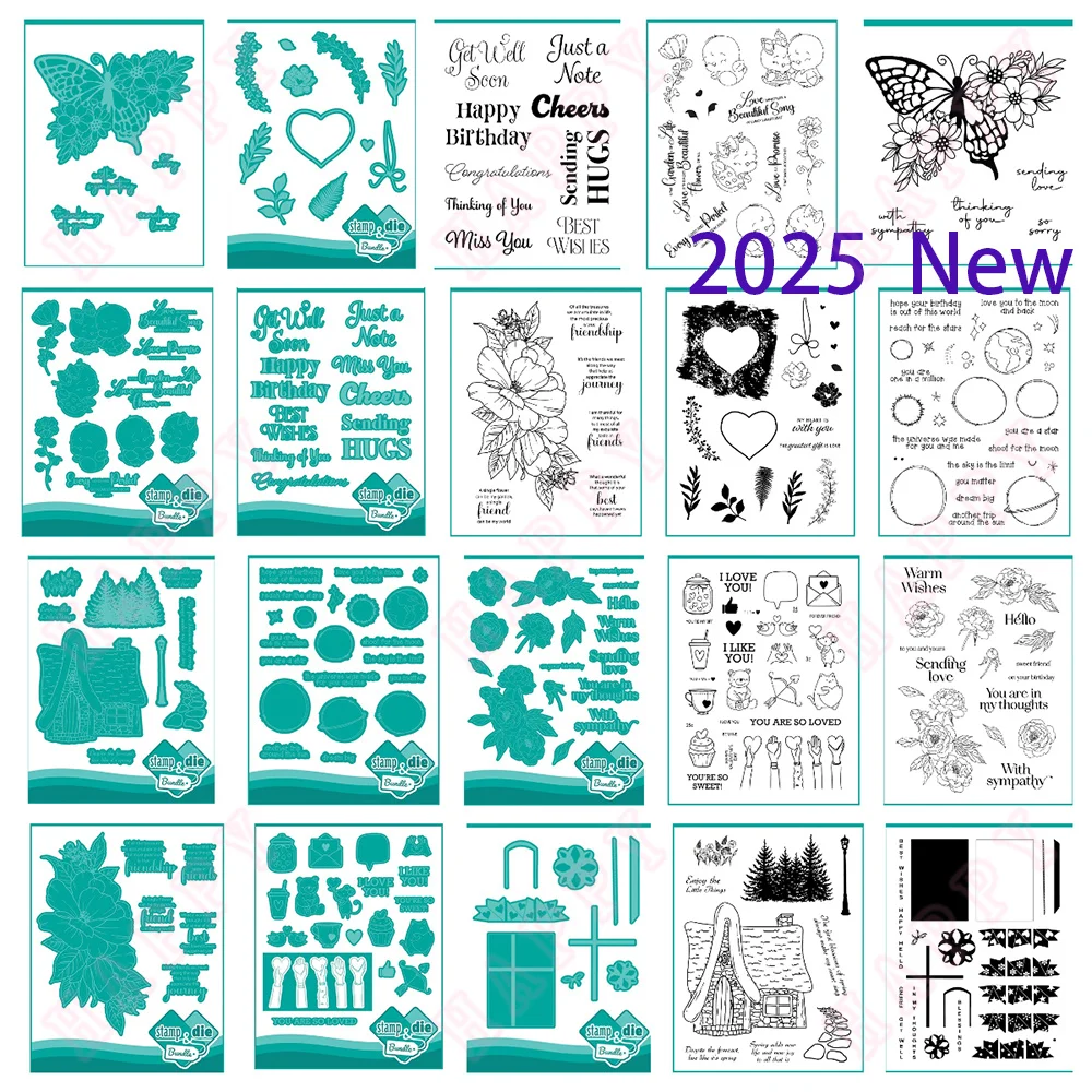 

2025 NewI love you Die Metal Cutting Dies Stamps Stencils Diy Scrapbooking Butterfly Paper Card Making Decor Embossing Molds