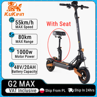 EU Stock KuKirin G2 Max Electric Scooter 48V 20Ah Battery 80KM Range Kickscooter 1000W Power 55KM/H Top Speed 10\