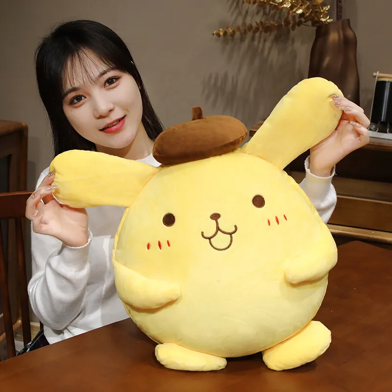 40-50cm Sanrio Pompompurin Stuffed Plush Toys Big Size Lovely Pillow Gift Kids Super Soft Pom Pom Purin Plushie Doll Room Decor