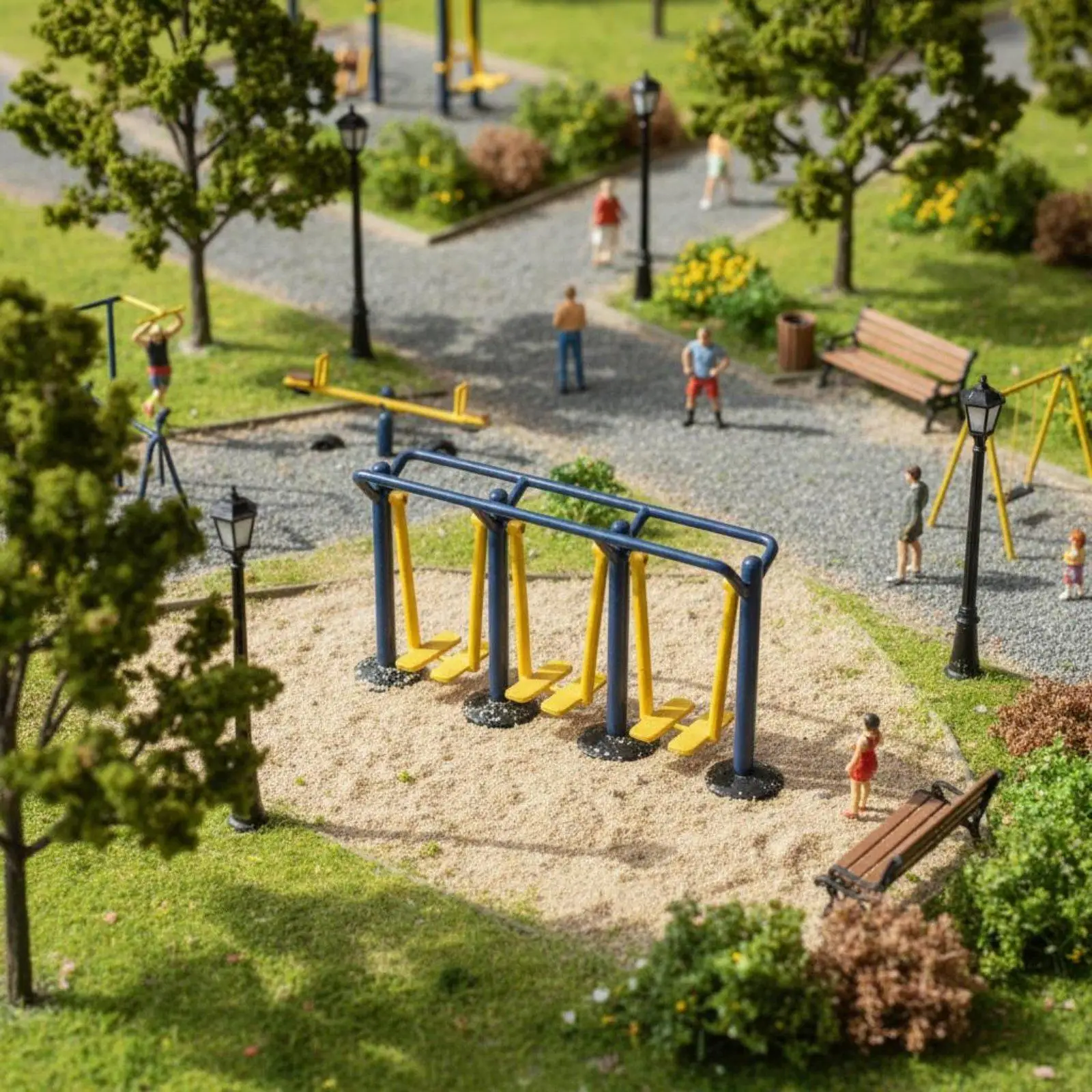 1/64 Scale Park Exercise Machines Equipment Realistic Design Miniature Outdoor