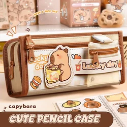 Inkpals Cute Plush Capybaras Pencil Case Large Capacity Capibara Children'S Kawaii School Cases Pouch Big Back To School Pen Bag