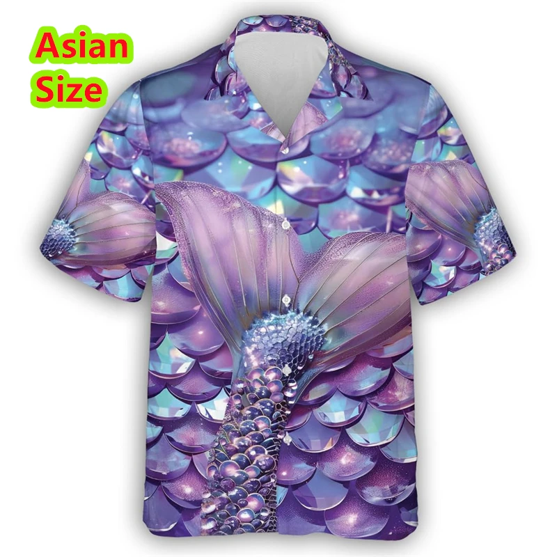 

Summer Street Man Shirt Fish 3d Printing Fashionable Breathable Loose Large Luxury Casual Short Sleeve Hawaiian Shirt Y2k Tops