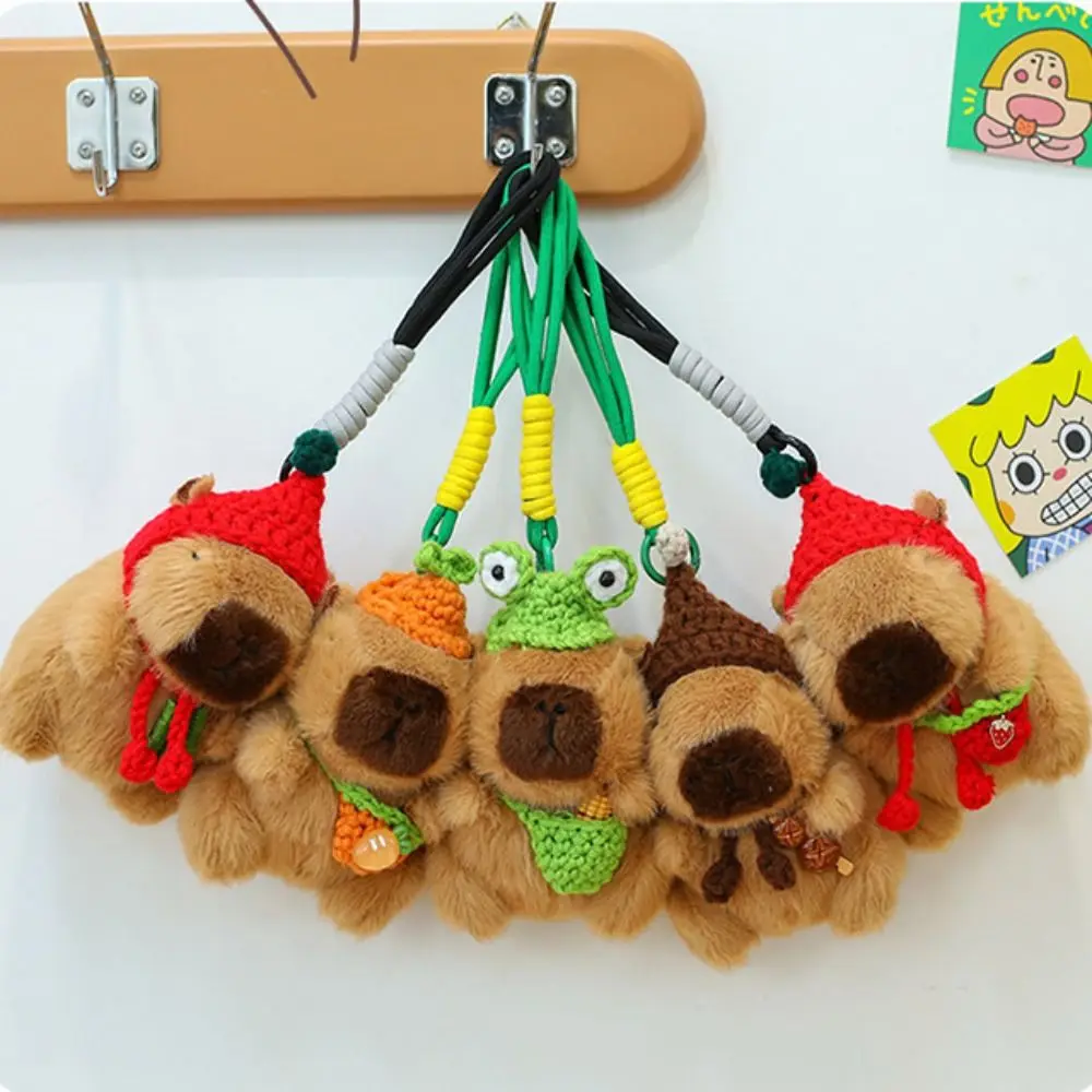 Knuffeldier Capibara pluche sleutelhanger Interactieve pluche pop Pluche Capibara-poppen Cartoon zachte pop Cavia-hanger