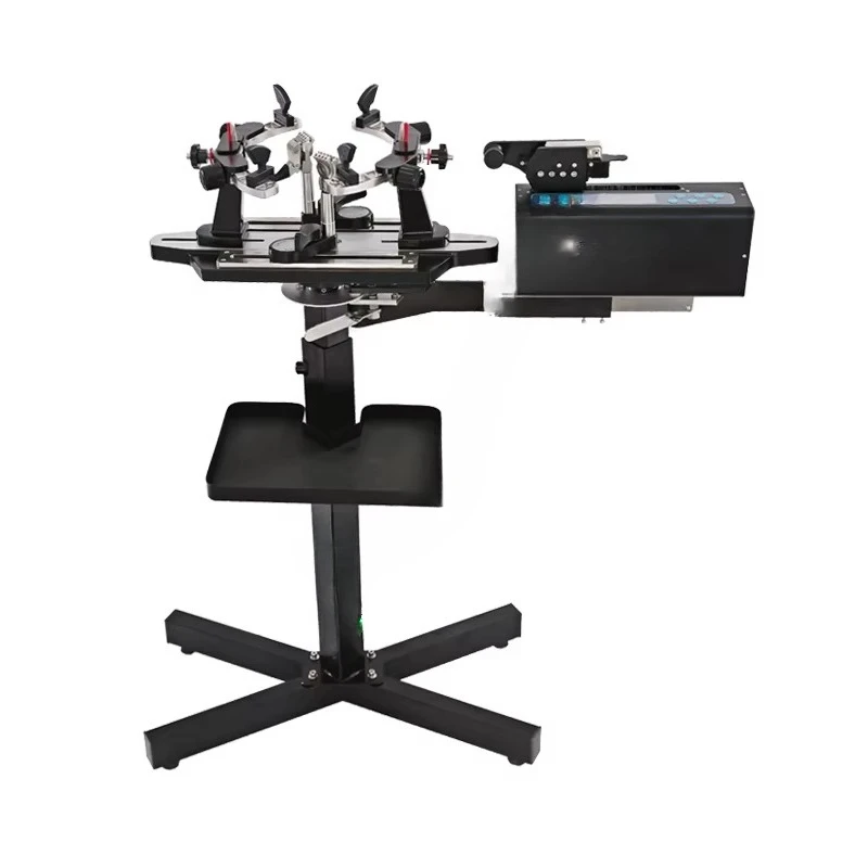 

Automatic release base clamp racket stringer machine for tennis and badminton
