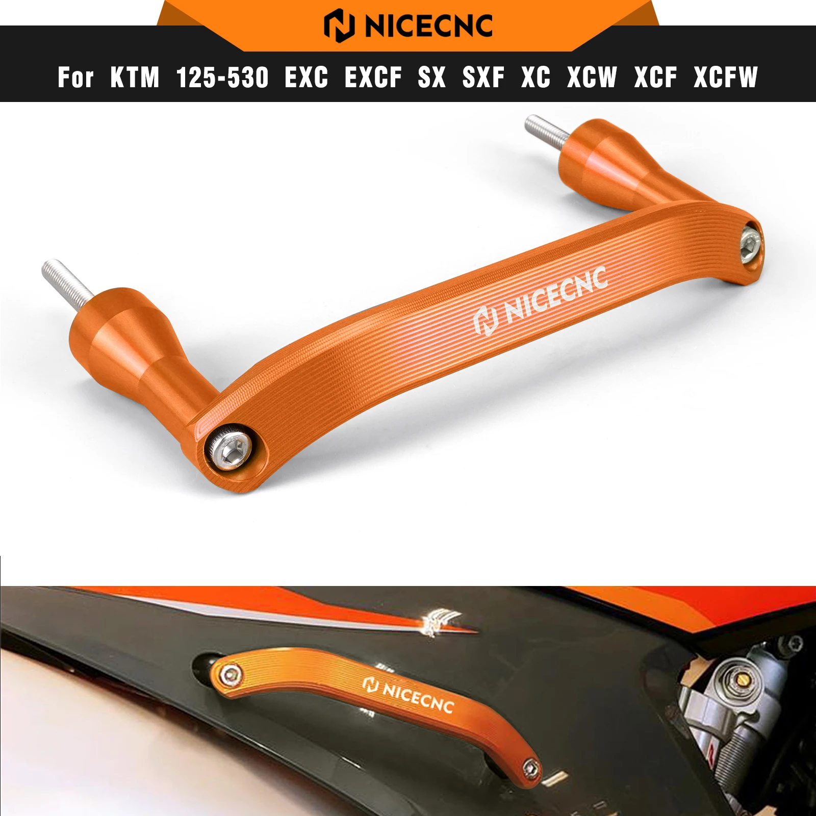NICECNC For KTM EXC 300 Rear Grab Handle EXC 380 EXC-F 350 450 XCW TPI SIX DAYS 2020-2023 SX 125 SXF 450 XC 350 XCF 2019-2022