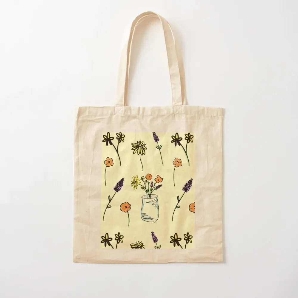 Happy little flowers Tote Bag shopper bags tote bag men bag luxury women