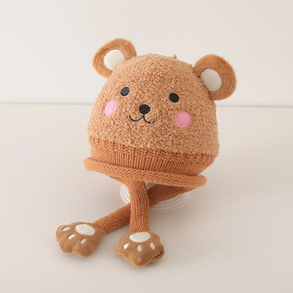 

Fashion Cartoon Baby Hat Bear Keep Warm Knitted Hat Windproof Korean Style Ear Protection Hat Outdoor