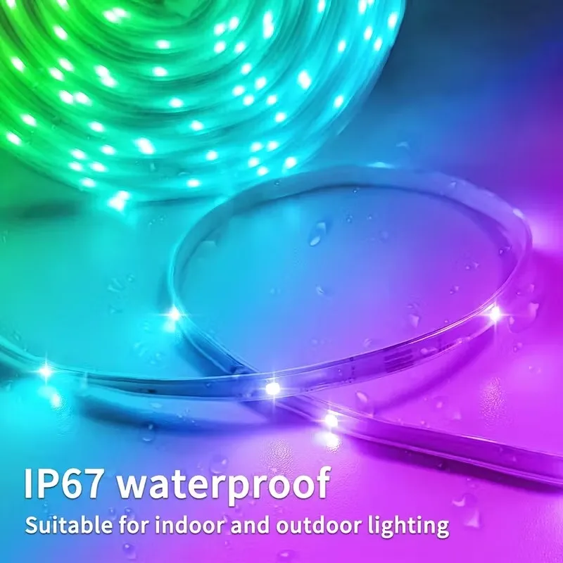 

USB RGB+IC светодиодные ленты с управлением через приложение, синхронизацией музыки, эффектом бегущих огней, водонепроницаемые, гибкие, для использования внутри и вне помещений