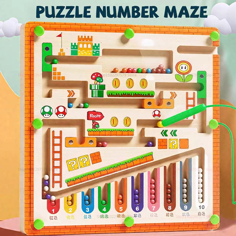 جديد مونتيسوري المغناطيسي فكر المتاهة تتبع الكرة تركيز منشئ مع مسار المتاهة التدريب الكتابة التعليم لغز لعبة هدية