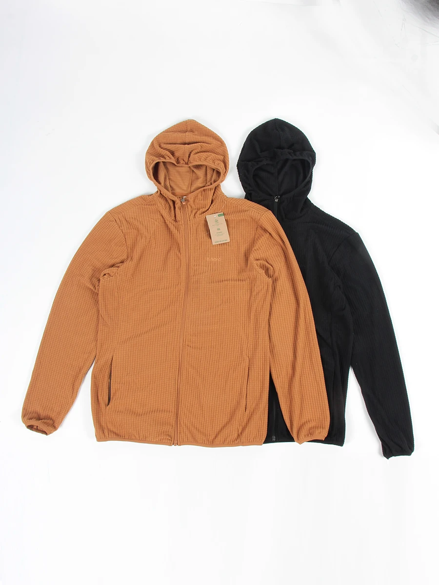 

Outdoor Spring Autumn Men's Fce Lined Jaet Zipper Open Cardigan Hooded Sweatirt Casual Loose Fit Long Sve Polyester