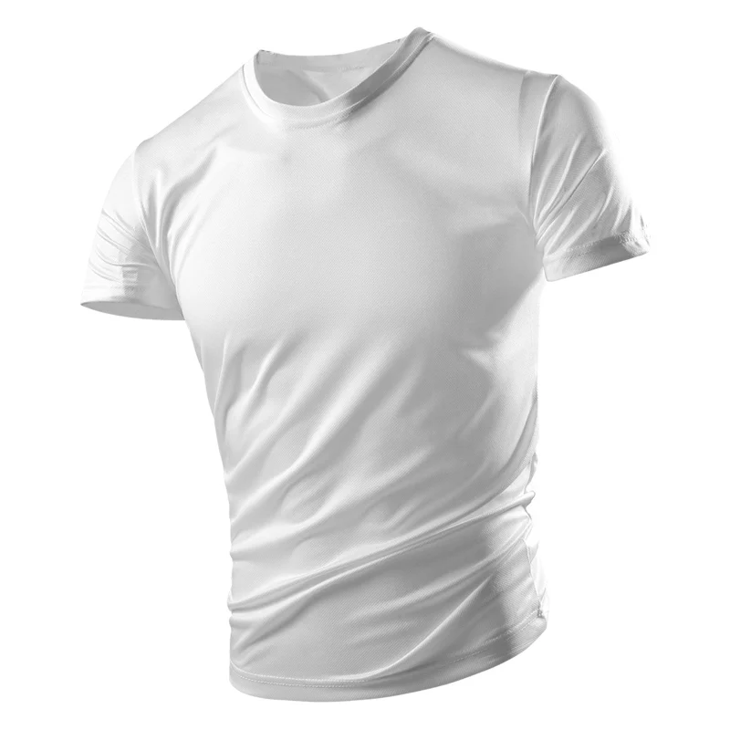 New Summer Men's And Women's Fitness Outdoor Muscle Men's Breathable Sports Fitness Sweating Quick Drive Short Sleeve T-shirt