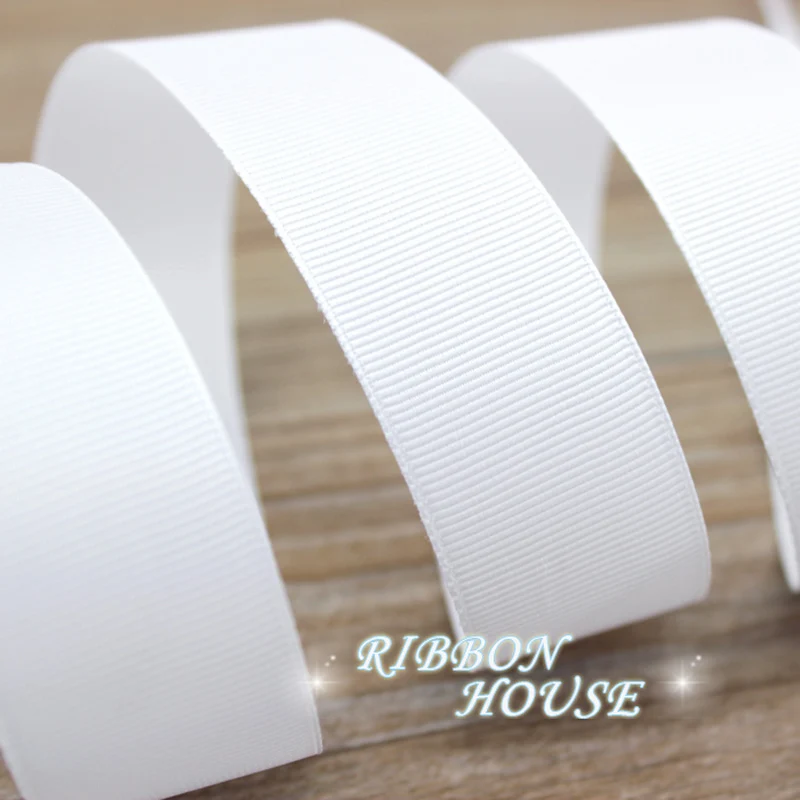 (10 Meters/lot) White Grosgrain Ribbon Wholesale Gift Wrap Christmas Decorations Ribbons Decoration House Party DIY（12/25/40mm）