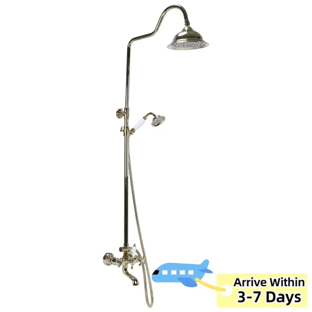 

Handheld Spray Bathtub Kit with Knobs Mixer Tap Vintage Rainfall Showers Faucet Rust Proof for Home Bathroom Hotel SPA