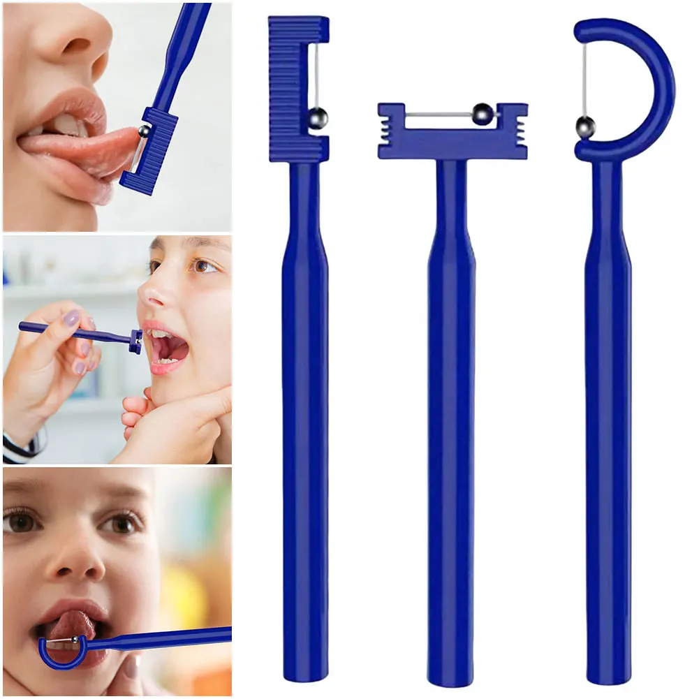 3Pcs Tongue Tip Lateralization Tools Oral Care Muscle Strenght Touge Training Tool Oral Muscle Exerciser for Kids Speech