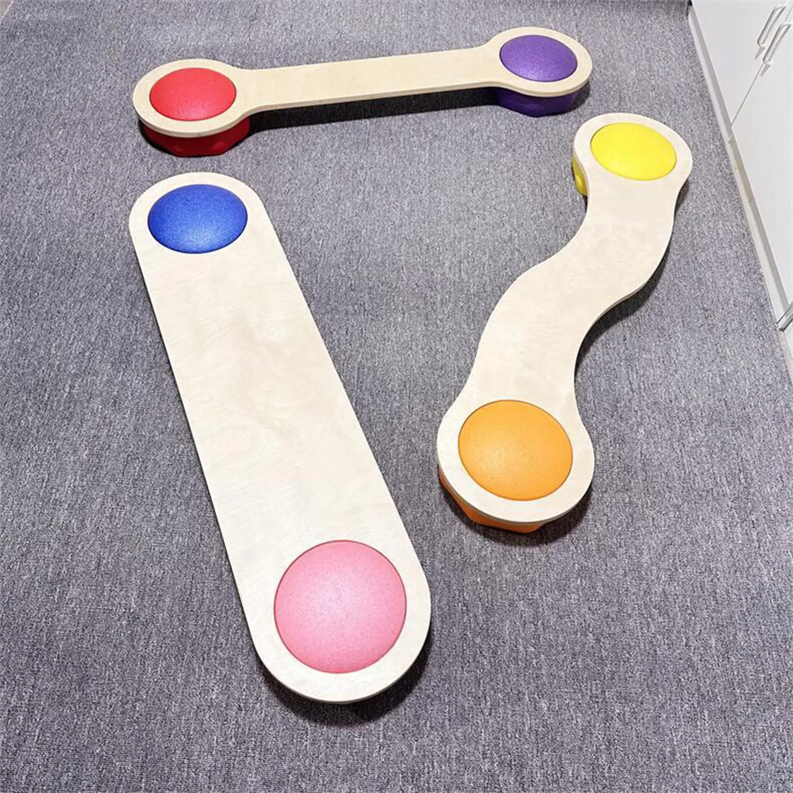 3x Wooden Balance Beam for Kid Sensory Train Equipment Wooden Set for Kids