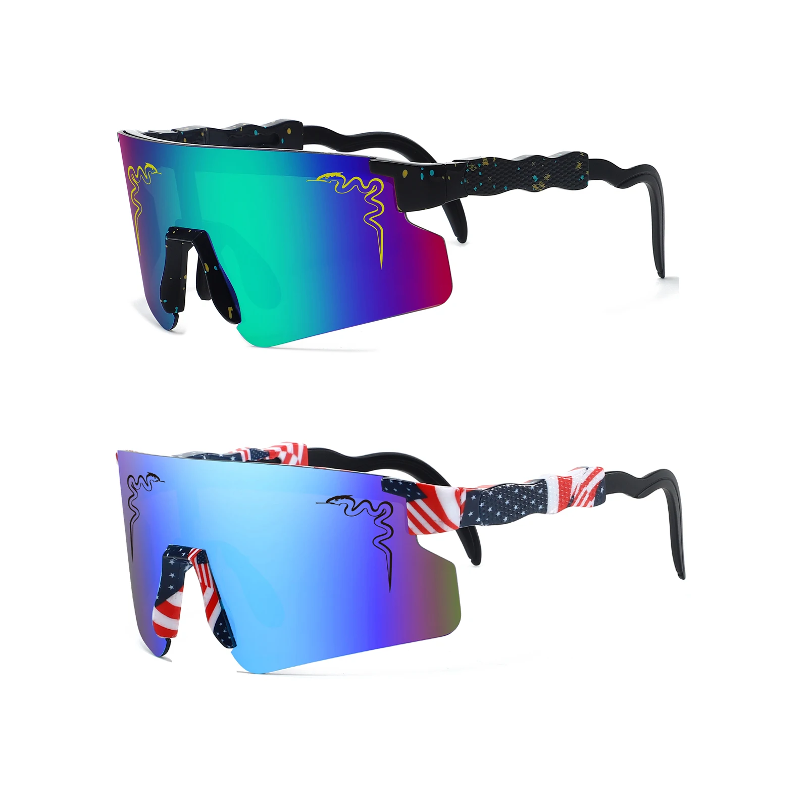 2 Pairs Brand New Sunglasses Men Women Sun Glasses Fishing Eyewear UV400 Cycling Hiking Baseball Softball Outdoor Sport Goggles