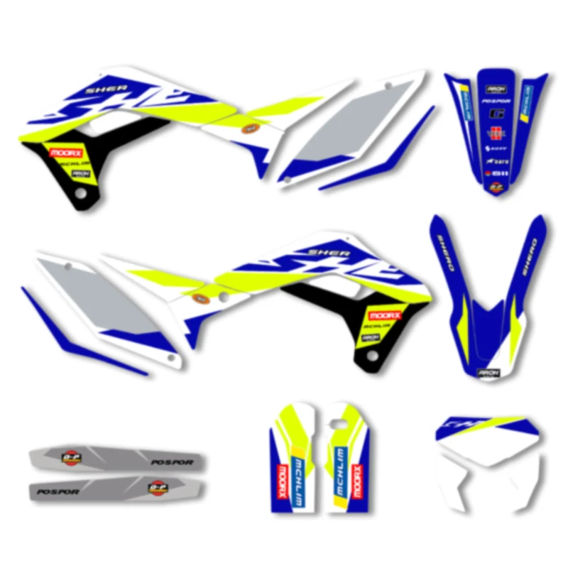 

DSMTECH Custom Team Graphics Decals Stickers Kit For SHERCO Sticker 2017 2018 2019 2020 2021 2022 S E SEF 008
