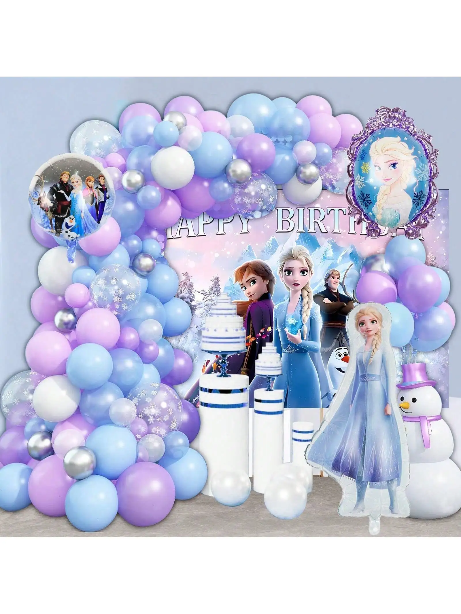 

115 шт. новый замороженный семейный наряд, день рождения, латексный шар, воздушный шар из алюминиевой фоновой ткани, набор