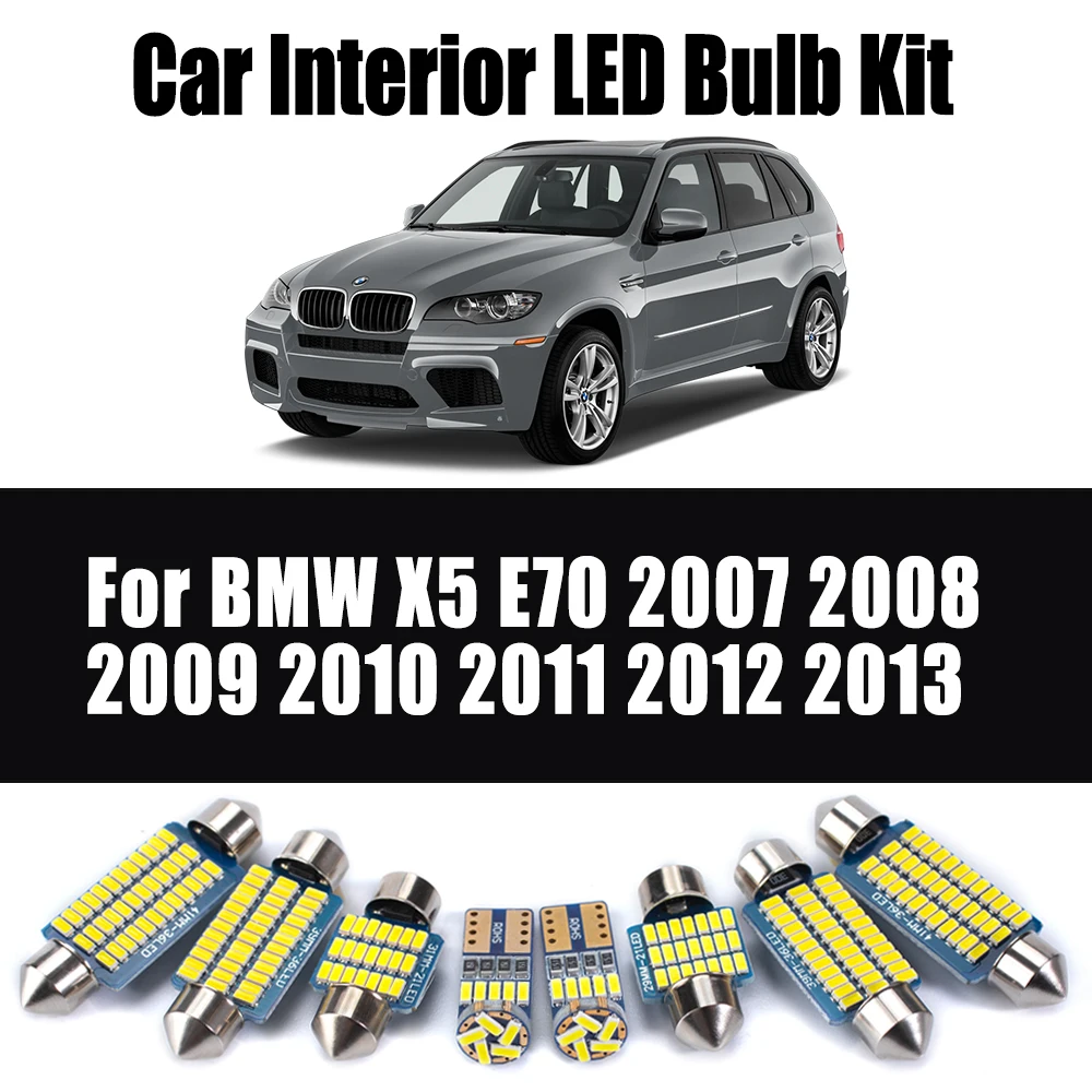 

23 шт. светодиодный внутренний купольный дверной светильник для BMW X5 E70 2007 2008 2009 2010 2011 2012 2013 солнцезащитный козырек, комплект автомобильных ламп Canbus