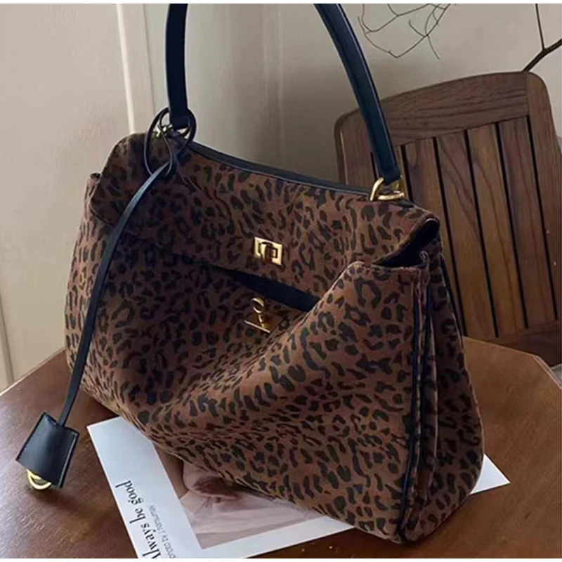 Black Luxury Women\'s Handbag Large Capacity Leather Tote Bag For Wedding High End Red Crossbody Bag Luxury Leopard Print Bags