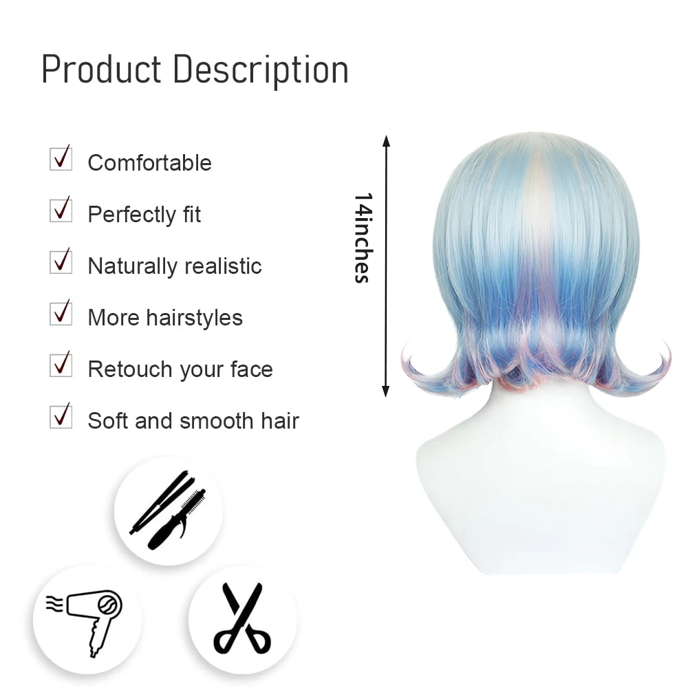 Woensdag Enid Sinclair Cosplay Synthetisch Haar Hoogwaardige 14-inch Kort Krullend Beige Gradiënt Dagelijks Feestpruik