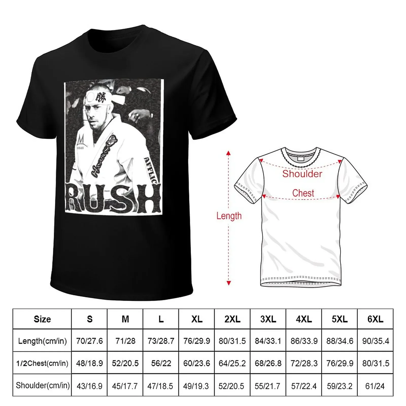 RUSH T-Shirt summer tops oversizeds black t-shirts for men