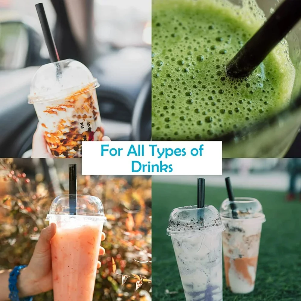 50/400Pcs Large Black Drinking Straws Big Milkshake Straws Bubble Tea Straw MilkTea Straws Party Wedding Bar Home Accessories view 4