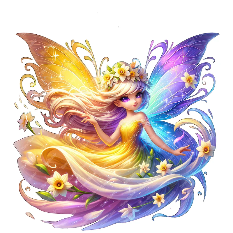 Three Ratels lovely Flower Fairy Cartoon Elf Stickers for Children's Bedroom Decoration Car Stickers