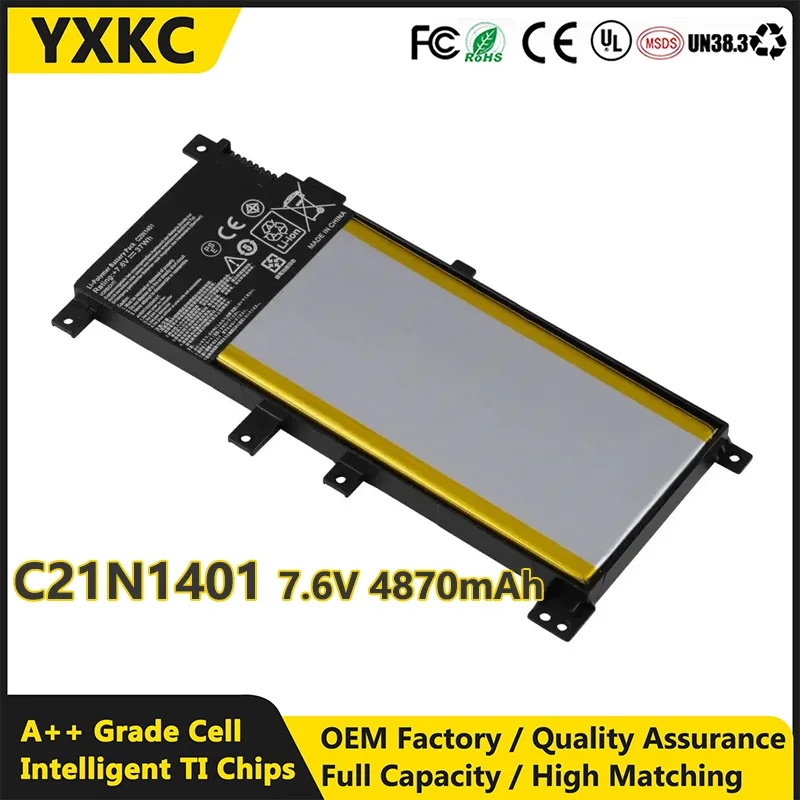 YXKC C21N1401 7.6V 4870mAh  laptop battery for laptop ASUS F455LJ X455 X455LA Y483L X454L R455L F454L W419L W409L K455L