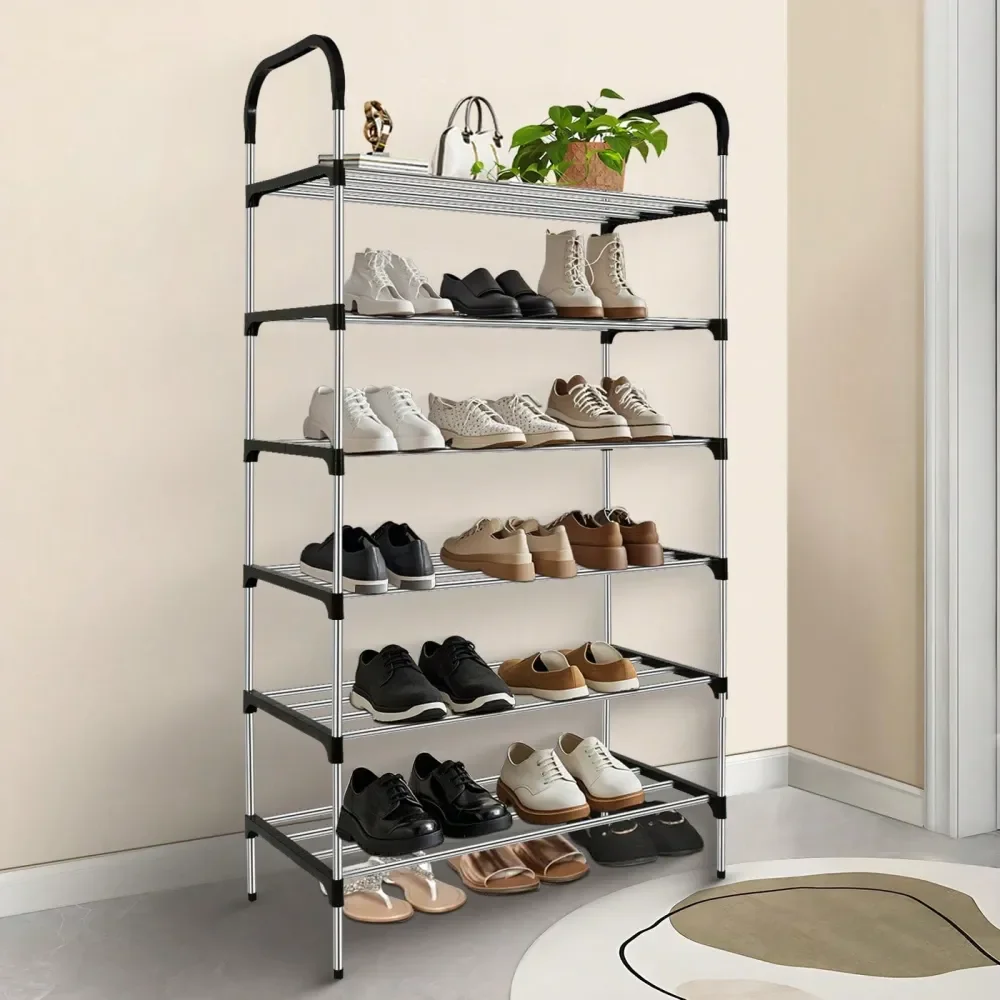 

5 6 Tier Simple Shoe Rack,Assembly Simple Storage Rack,Aviod Dust Door,MultiFunctional Home Economical Space Saving,Shoe Cabine