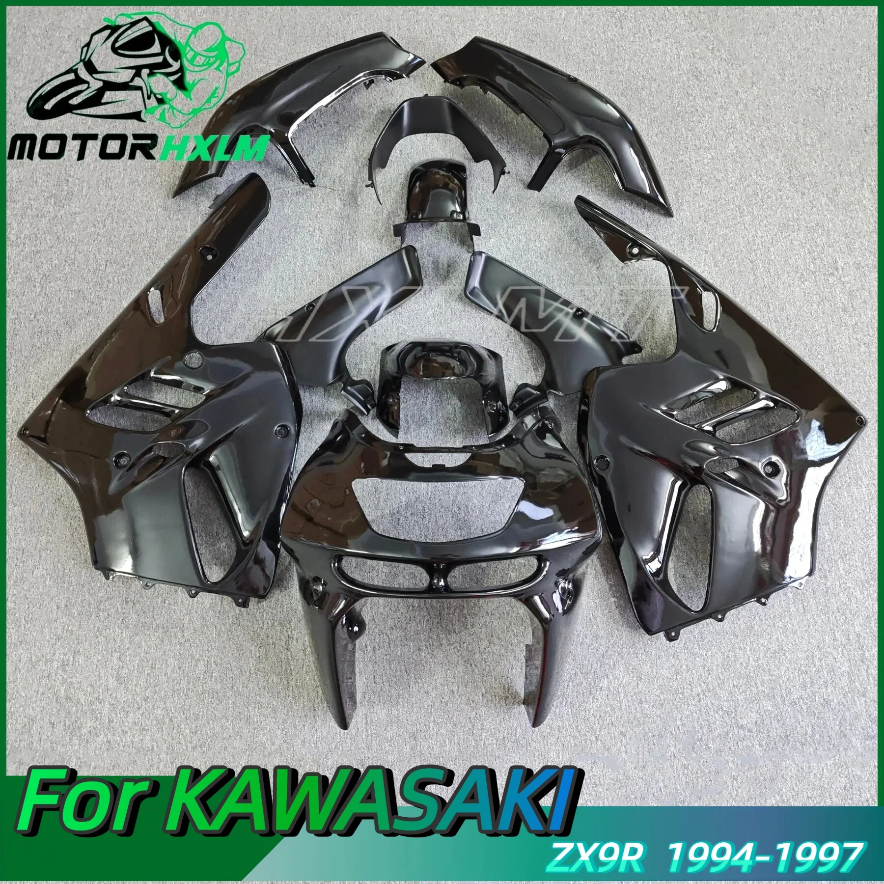 Motorcycle Fairing Kit For Kawasaki Ninja ZX-9R ZX9R 1994 1995 1996 1997 ZX 9R 94 95 96 97 Bright Black Bodywork Set